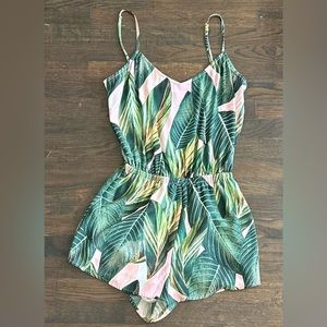 Show Me Your MuMu Floral Green Romper